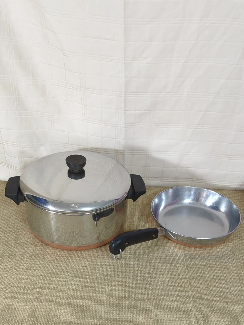Revere Ware Copper Clad Stainless Pan Stock Pot & Lid 4 1/2 Quart & 8
